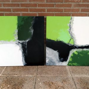 Cuadros abstractos verdes1
