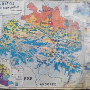 Mapa escolar grande político y geográfico de Ariège