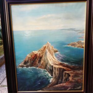 Pintura de paisaje de Calpe de J. Miguel