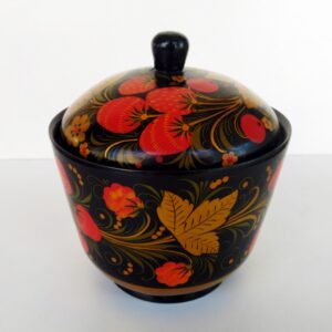 Recipiente Khokholoma antiguo ruso