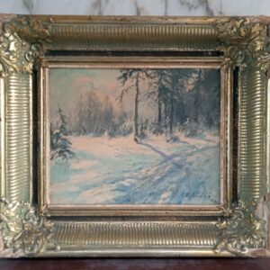 Pintura de paisaje nevado