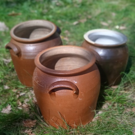 Vasijas, orzas de gres francesas vintage - Imagen 2