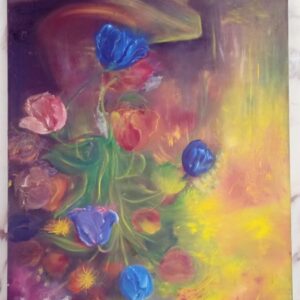 Pintura tulipanes al óleo