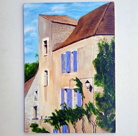 Pintura al óleo de casa